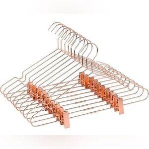 50 Pack 16.5" Metal Rose Gold Copper Hangers with Clips